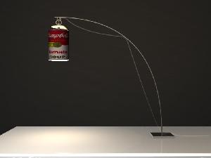 照明デザイン事務所ライトニックが手作りする。A/ウォーホルを偲んでキャンベルのトマトスープスタンドライト